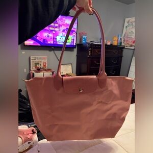 Longchamp Le Pliage Pink Tote Bag Large